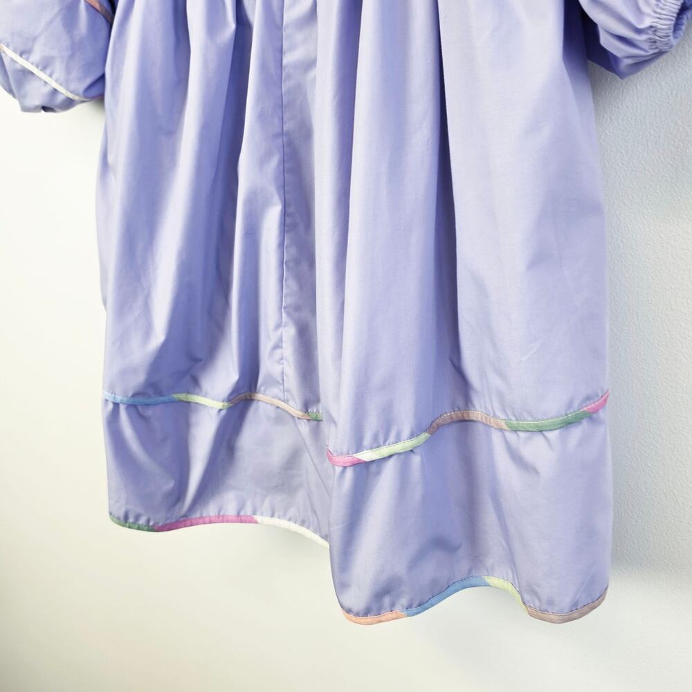 Entro Lavender Babydoll Mini Dress Pastel Trim Keyhole Tie Sz S Coquette Kawaii - Picture 10 of 11